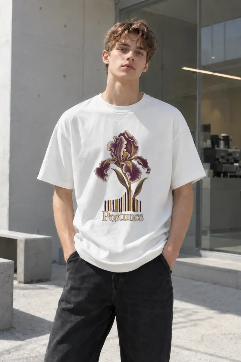 "Iris Botanical Register" Heavyweight Unisex Crewneck T-shirt | Gildan 5000