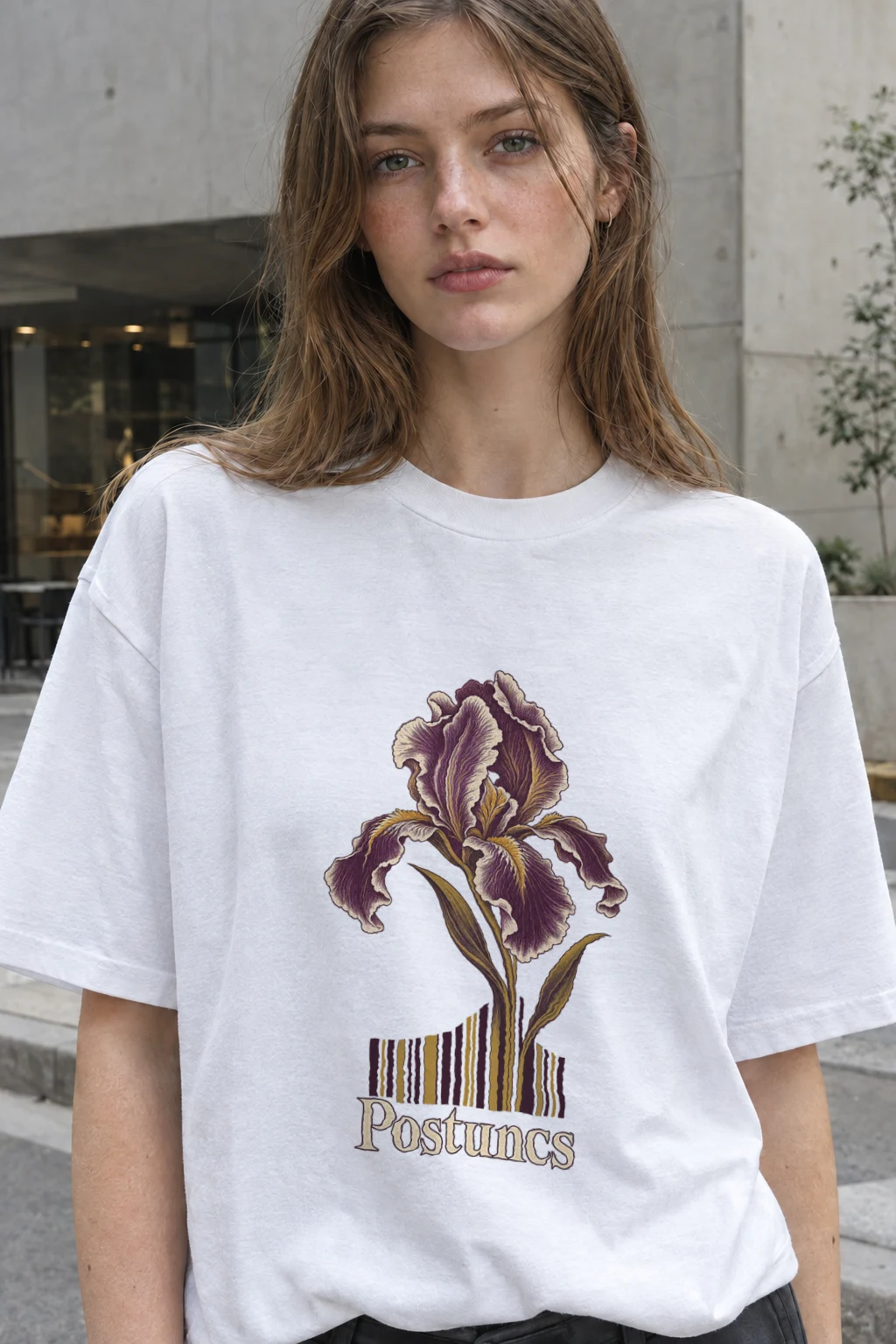 "Iris Botanical Register" Heavyweight Unisex Crewneck T-shirt | Gildan 5000