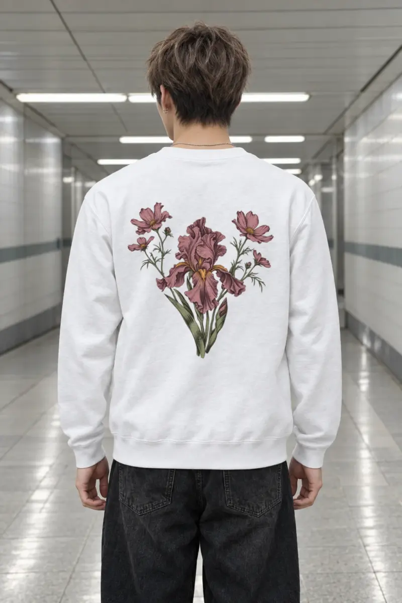 "Iris Wildflower Study" Heavy Blend Unisex Crewneck Sweatshirt
