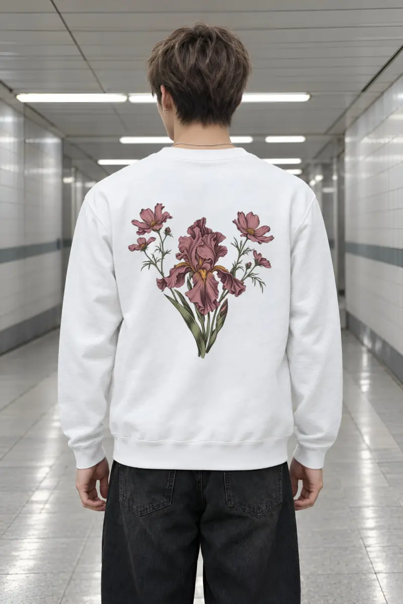 "Iris Wildflower Study" Heavy Blend Unisex Crewneck Sweatshirt