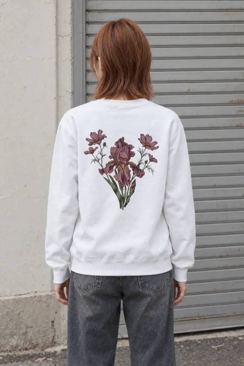 "Iris Wildflower Study" Heavy Blend Unisex Crewneck Sweatshirt