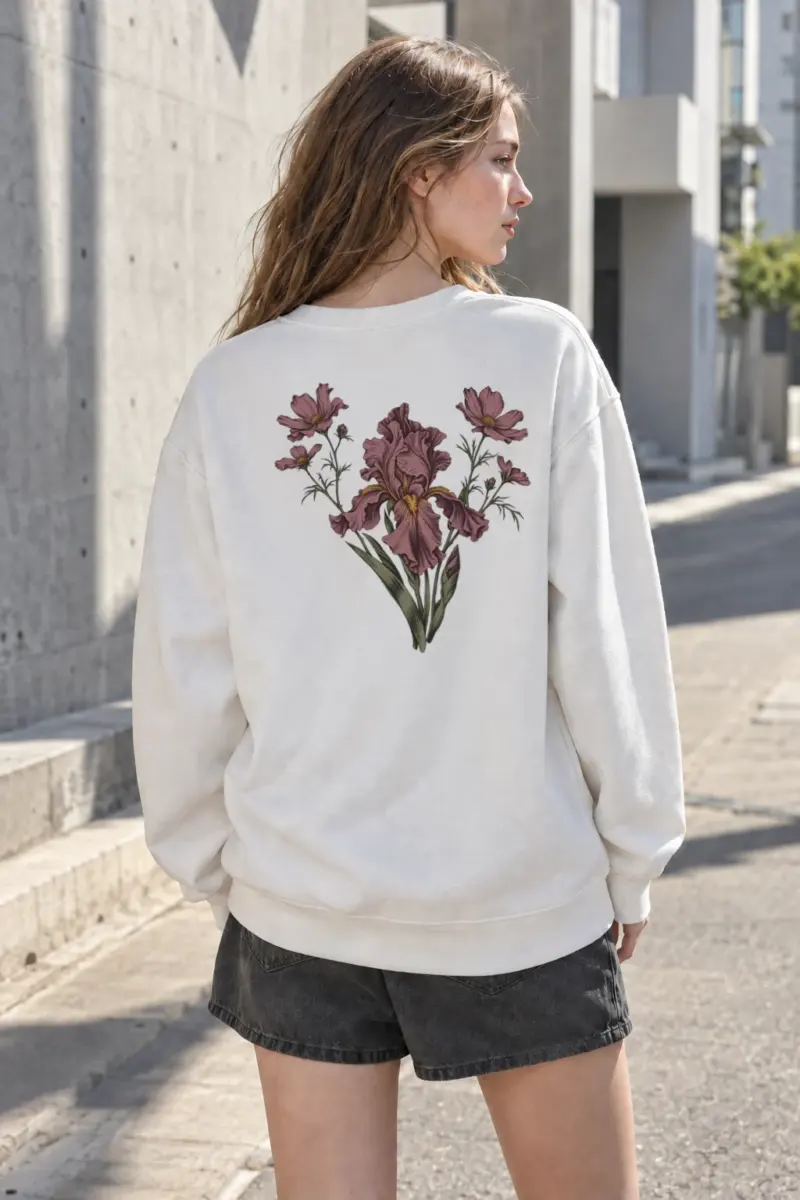 "Iris Wildflower Study" Heavy Blend Unisex Crewneck Sweatshirt