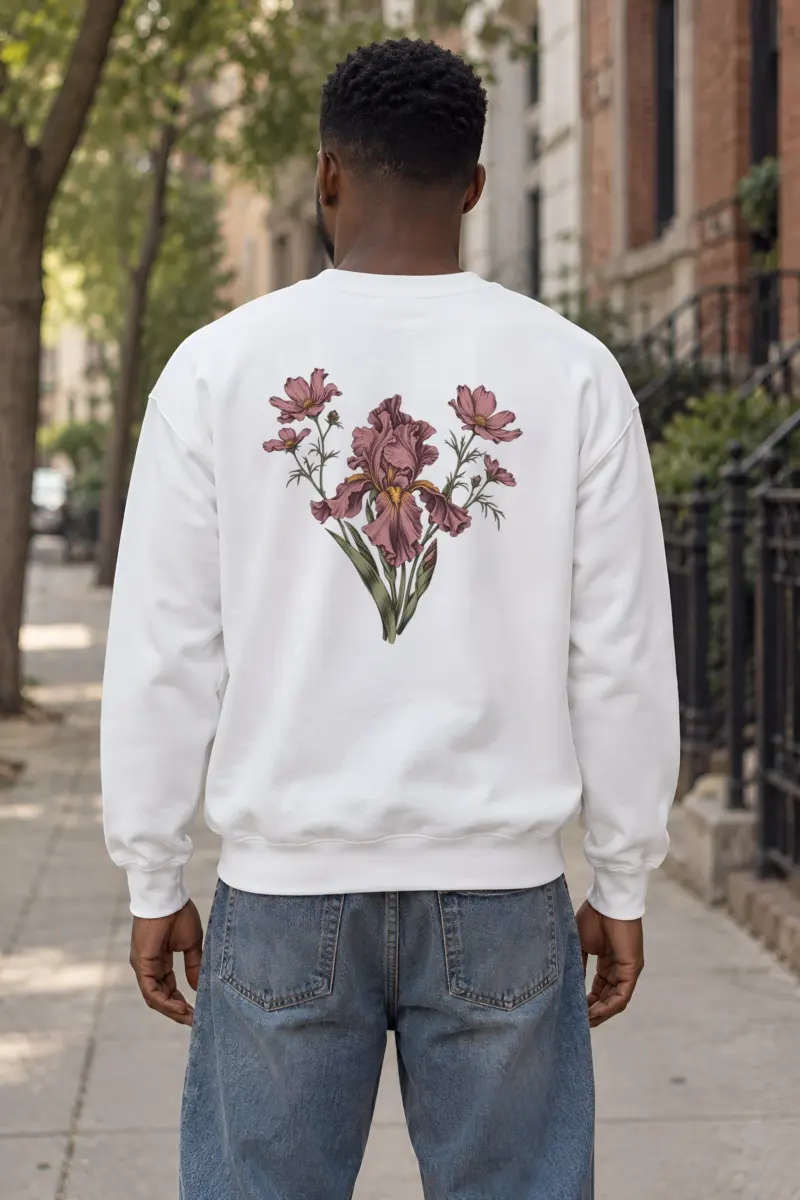 "Iris Wildflower Study" Heavy Blend Unisex Crewneck Sweatshirt