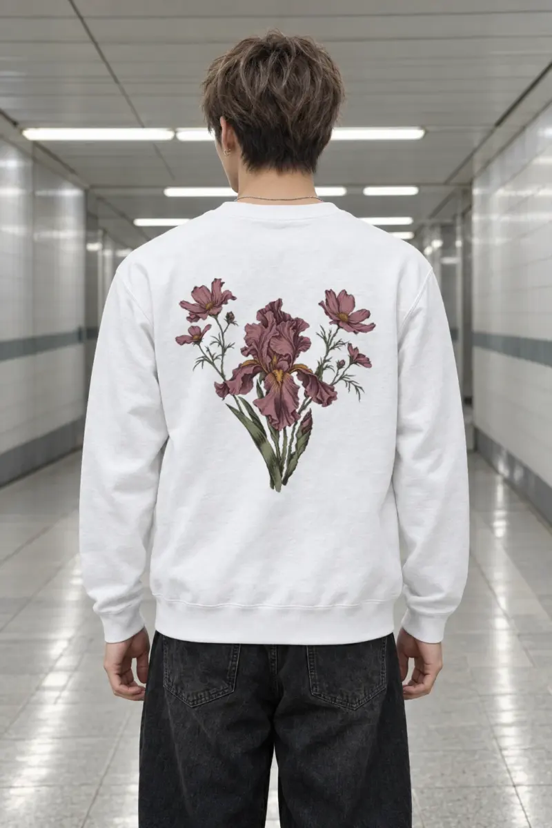"Iris Wildflower Study" Heavy Blend Unisex Crewneck Sweatshirt