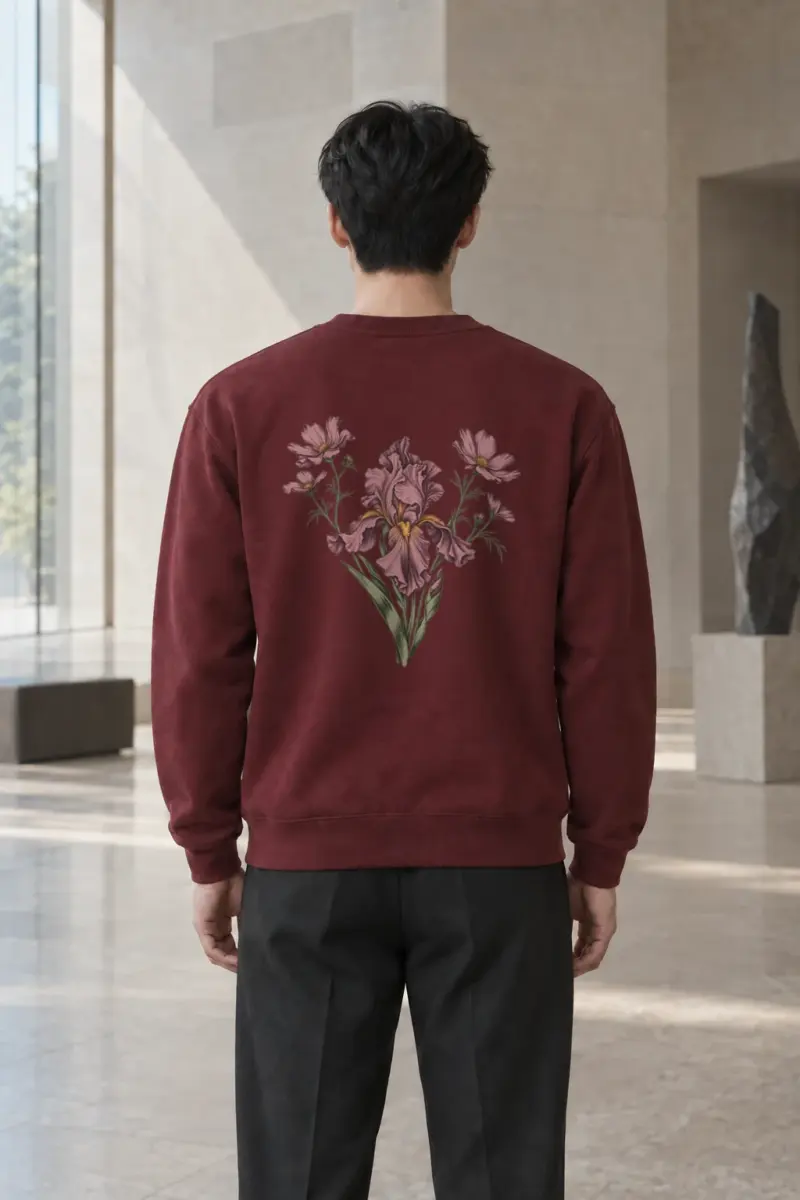 "Iris Wildflower Study" Heavy Blend Unisex Crewneck Sweatshirt | Gildan 18000