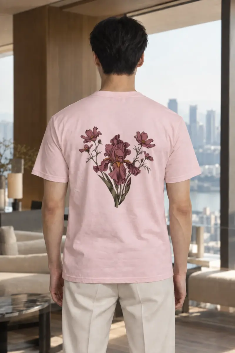 "Iris Wildflower Study" Heavyweight Unisex Crewneck T-shirt