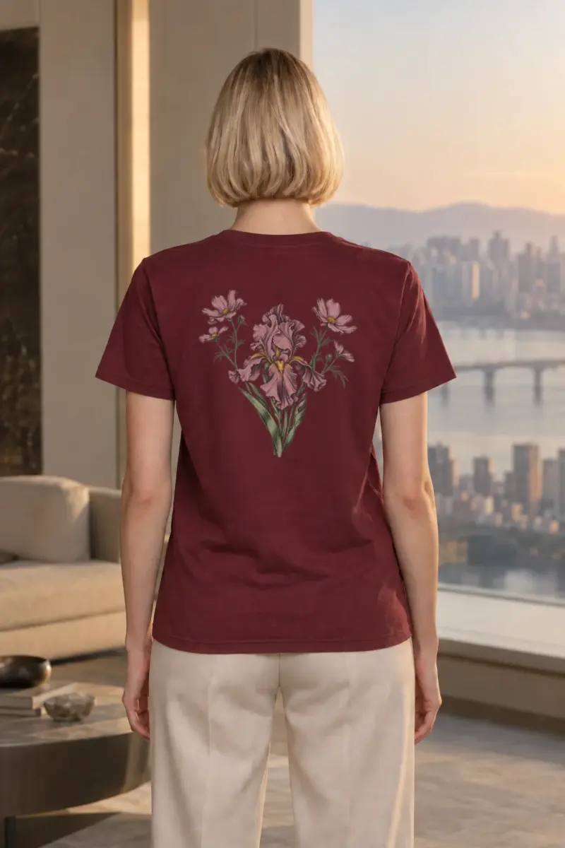 "Iris Wildflower Study" Heavyweight Unisex Crewneck T-shirt | Gildan 5000