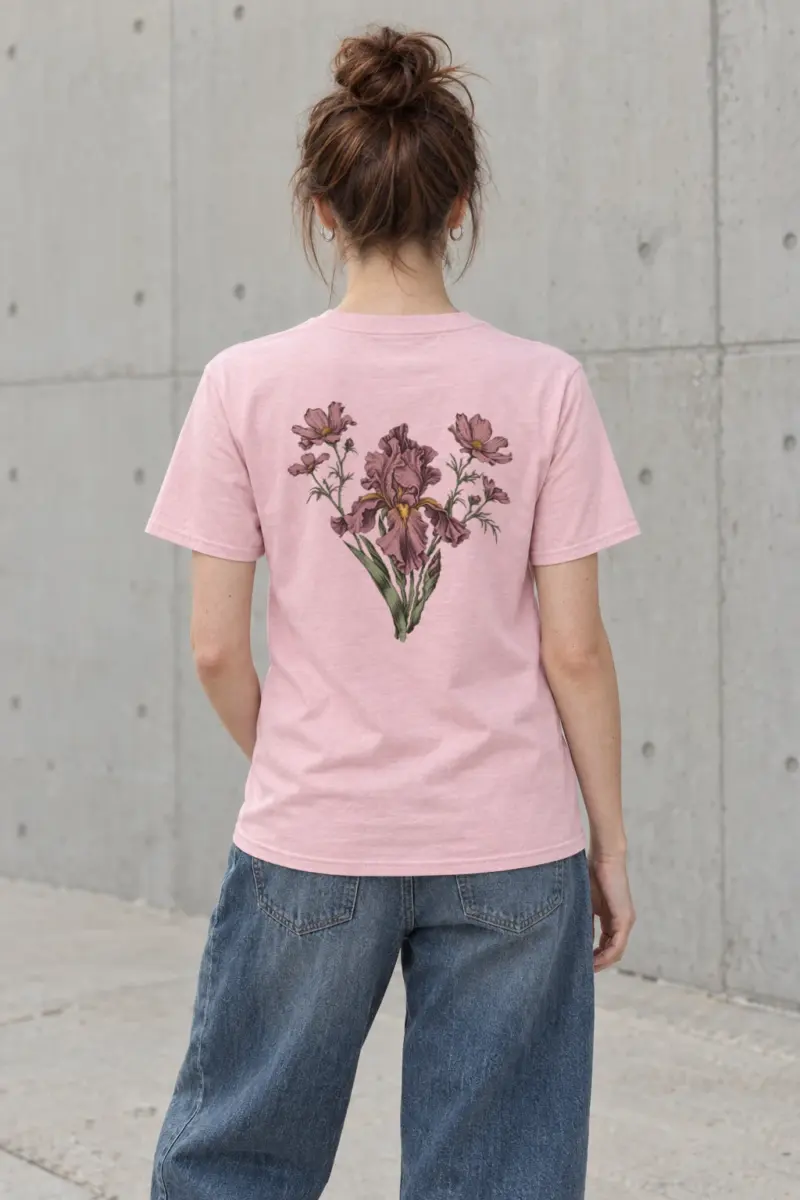 "Iris Wildflower Study" Heavyweight Unisex Crewneck T-shirt