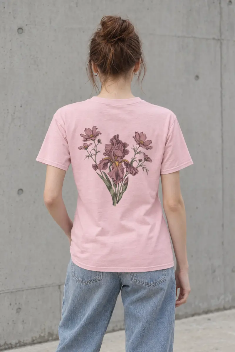 "Iris Wildflower Study" Heavyweight Unisex Crewneck T-shirt