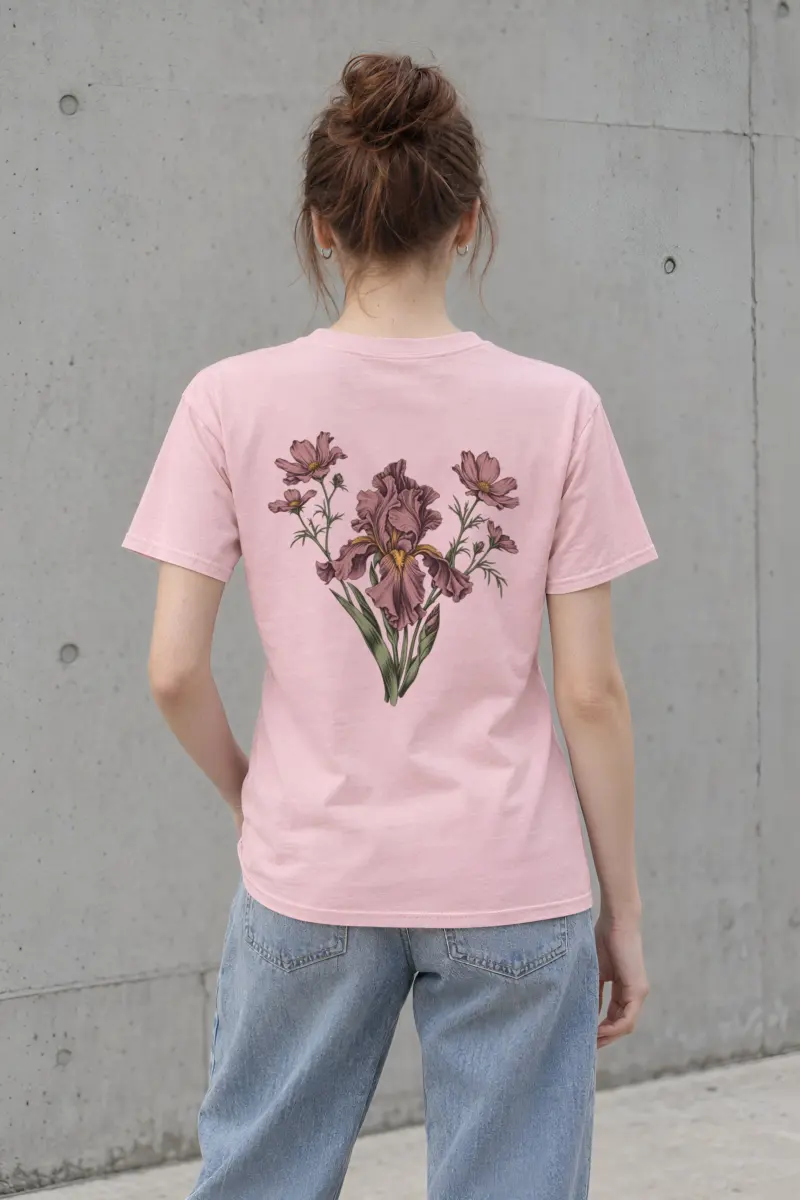 "Iris Wildflower Study" Heavyweight Unisex Crewneck T-shirt