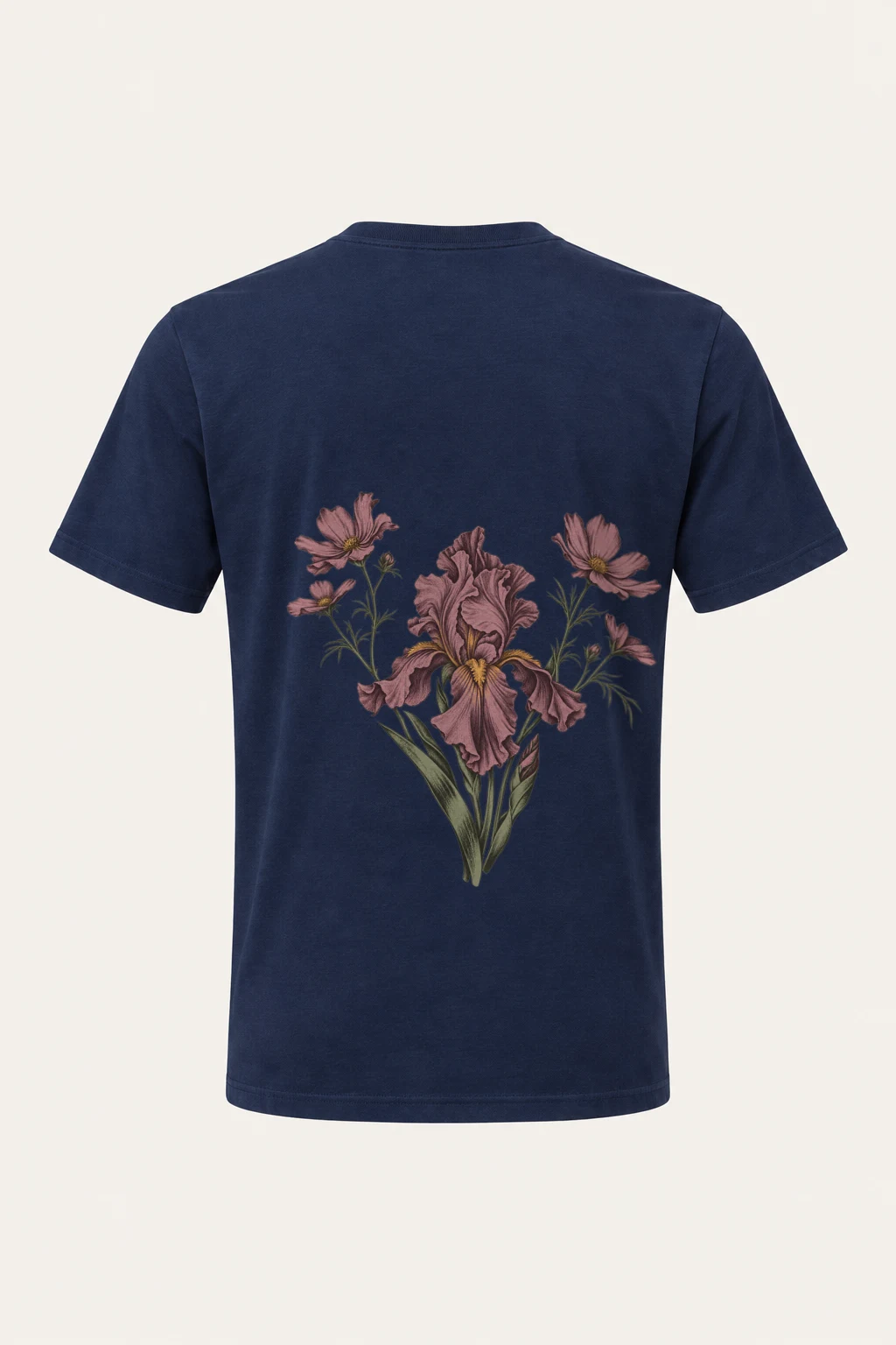 "Iris Wildflower Study" Heavyweight Unisex Crewneck T-shirt | Gildan 5000