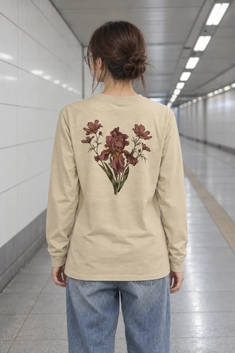 "Iris Wildflower Study" Unisex Longsleeve T-shirt