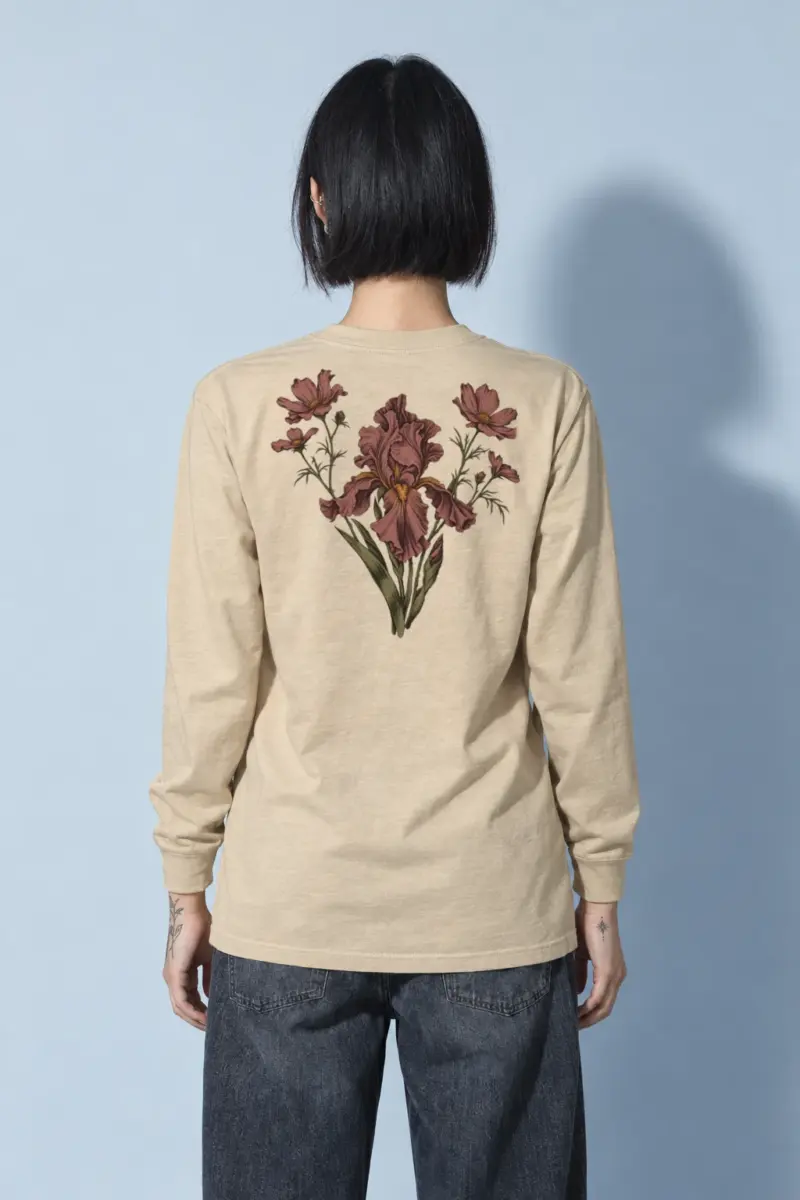"Iris Wildflower Study" Unisex Longsleeve T-shirt