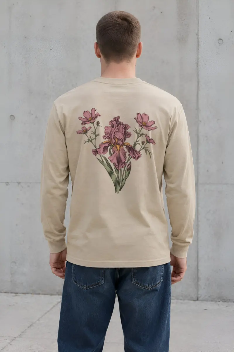 "Iris Wildflower Study" Unisex Longsleeve T-shirt