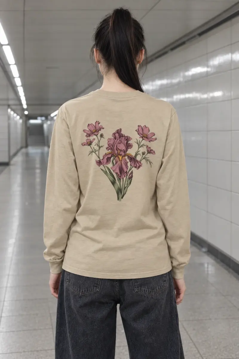 "Iris Wildflower Study" Unisex Longsleeve T-shirt
