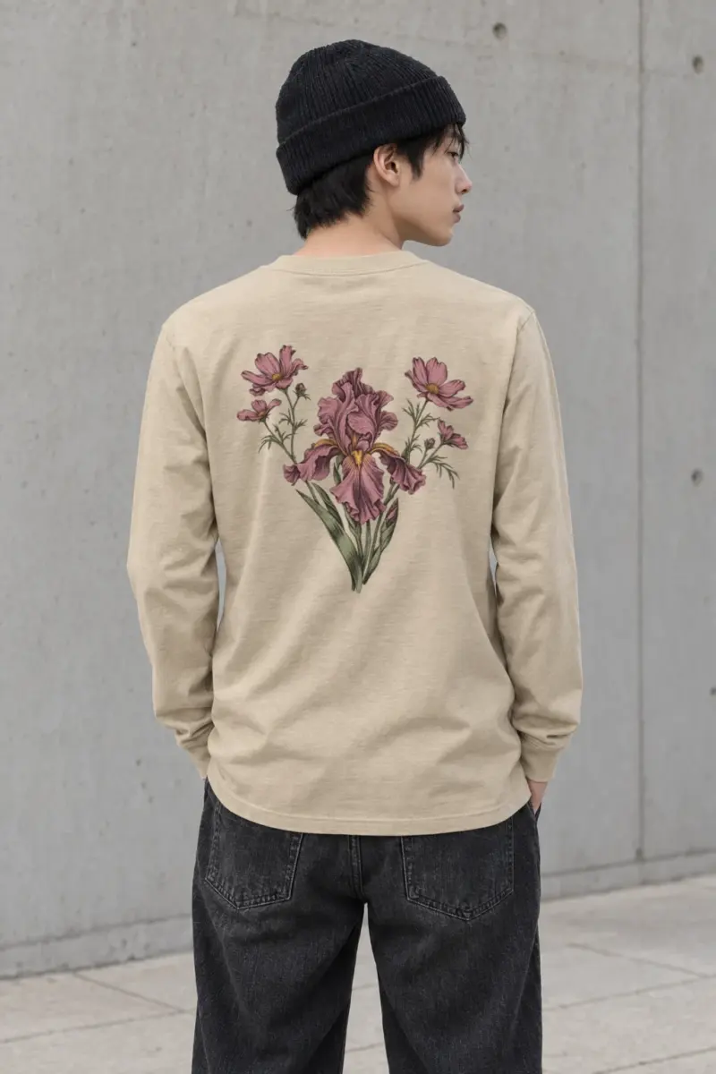 "Iris Wildflower Study" Unisex Longsleeve T-shirt