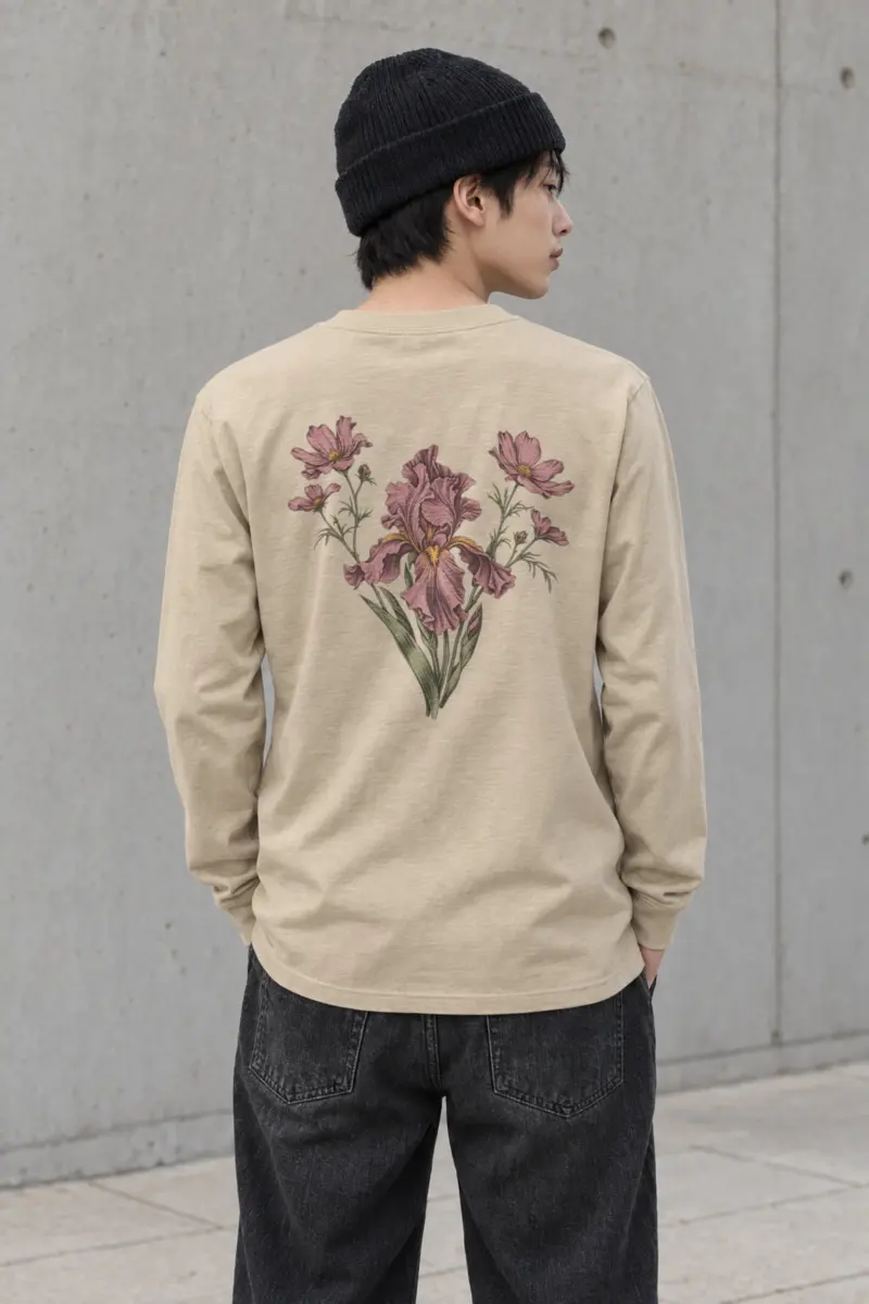 "Iris Wildflower Study" Unisex Longsleeve T-shirt