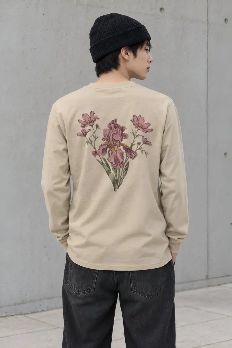 "Iris Wildflower Study" Unisex Longsleeve T-shirt