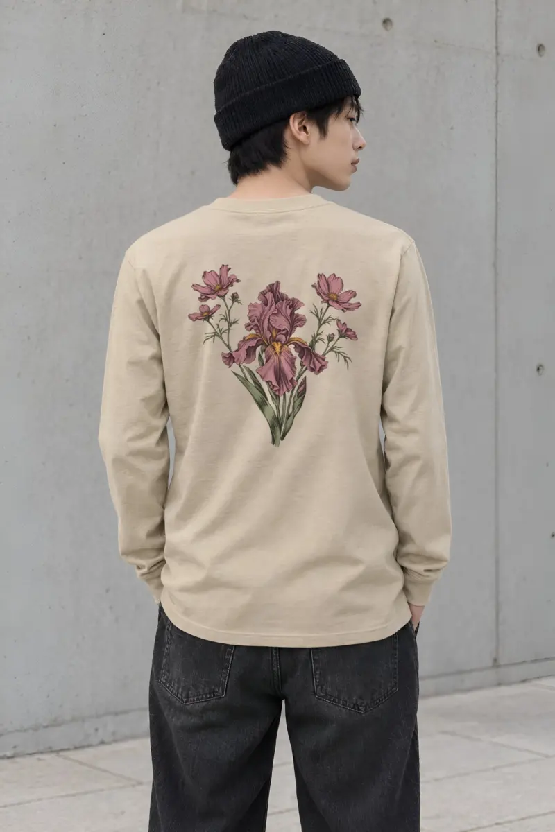 "Iris Wildflower Study" Unisex Longsleeve T-shirt