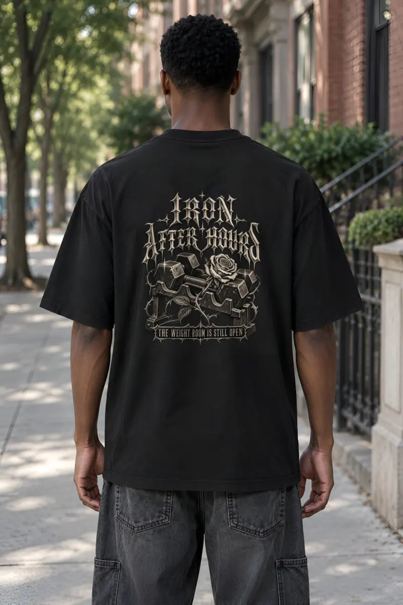 "Iron After Hours" Unisex Oversized Heavyweight Crewneck T-Shirt