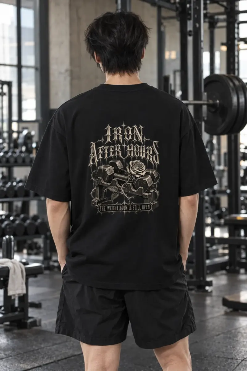 "Iron After Hours" Men's Oversized Heavyweight Crewneck T-Shirt