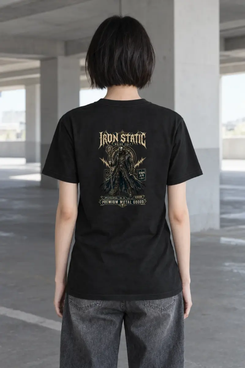 "Iron Static" Heavyweight Unisex Crewneck T-shirt
