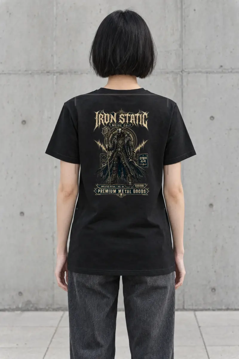 "Iron Static" Heavyweight Unisex Crewneck T-shirt