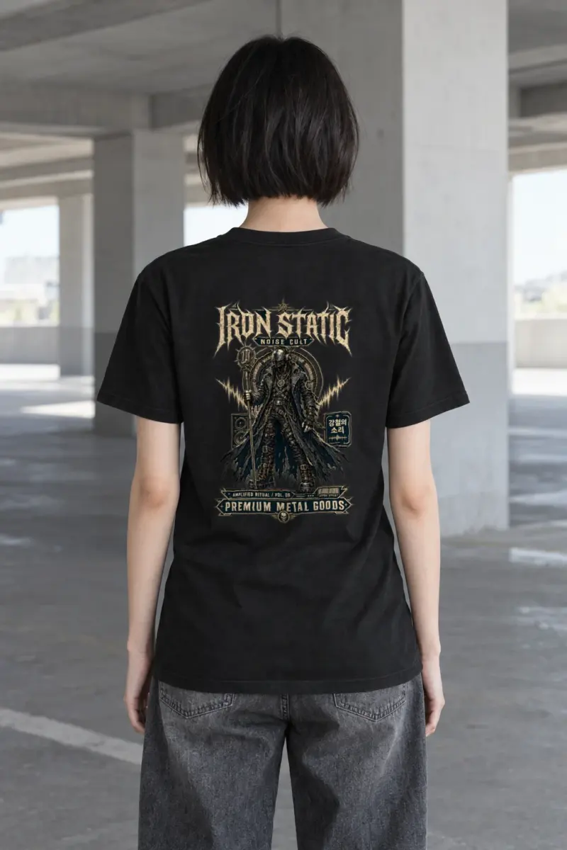 "Iron Static" Heavyweight Unisex Crewneck T-shirt