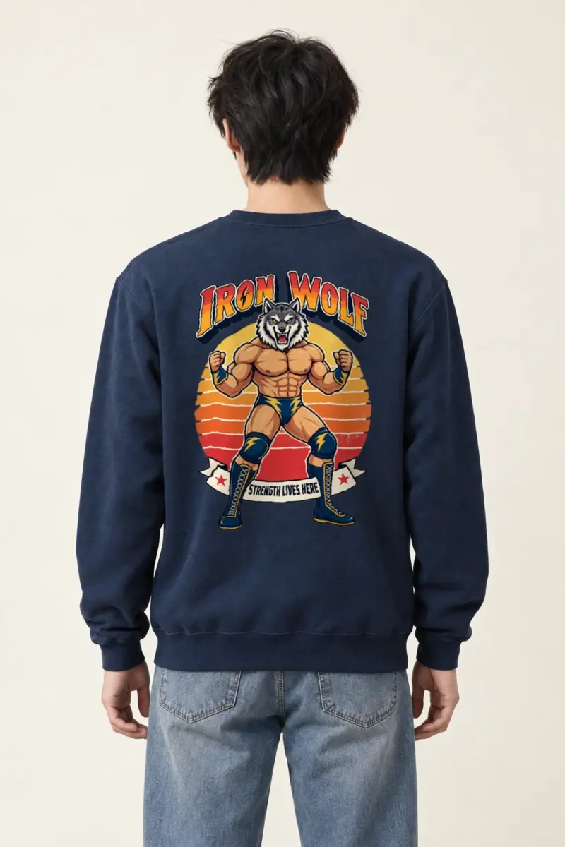 "Iron Wolf Strength" Heavy Blend Unisex Crewneck Sweatshirt | Gildan 18000
