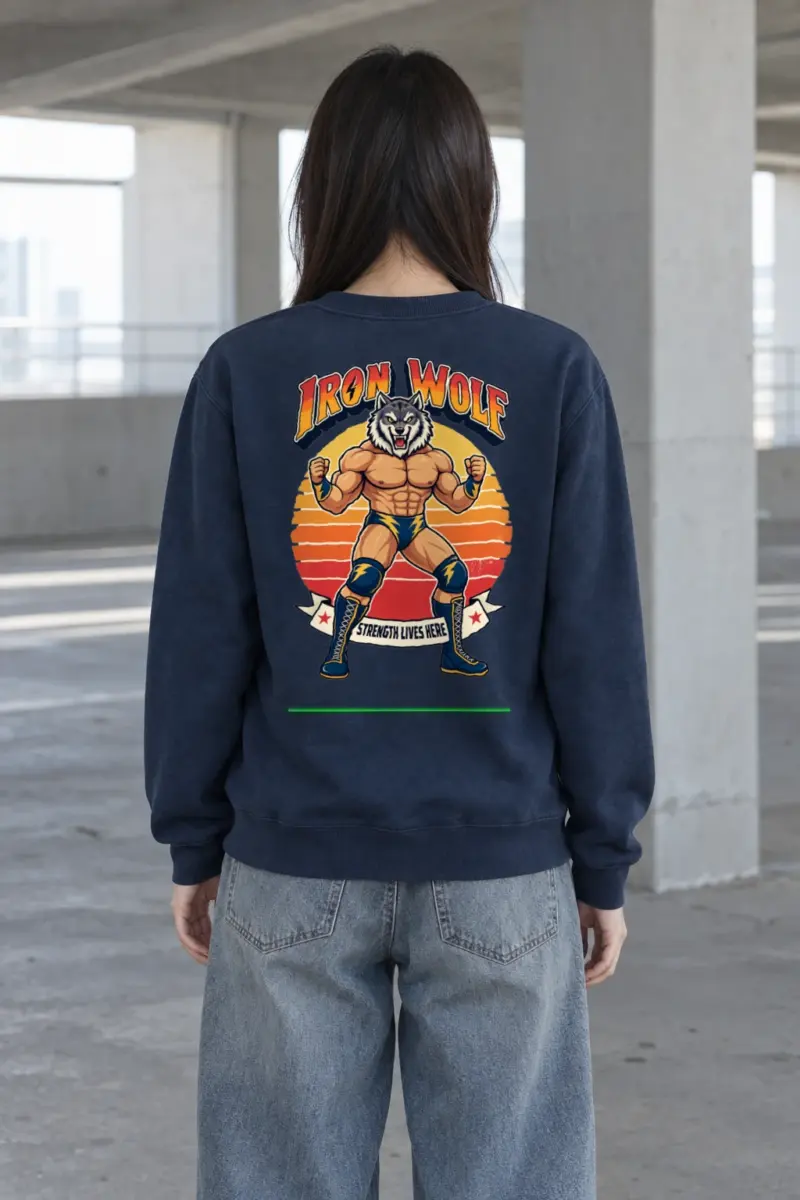 "Iron Wolf Strength" Heavy Blend Unisex Crewneck Sweatshirt | Gildan 18000