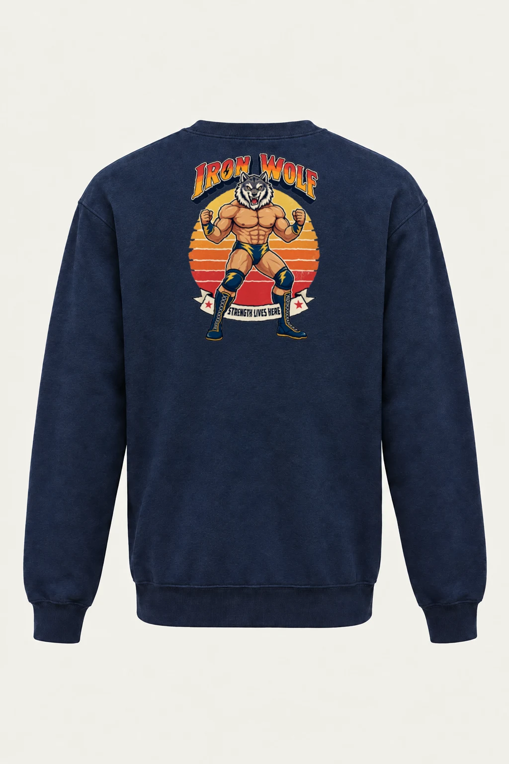 "Iron Wolf Strength" Heavy Blend Unisex Crewneck Sweatshirt | Gildan 18000