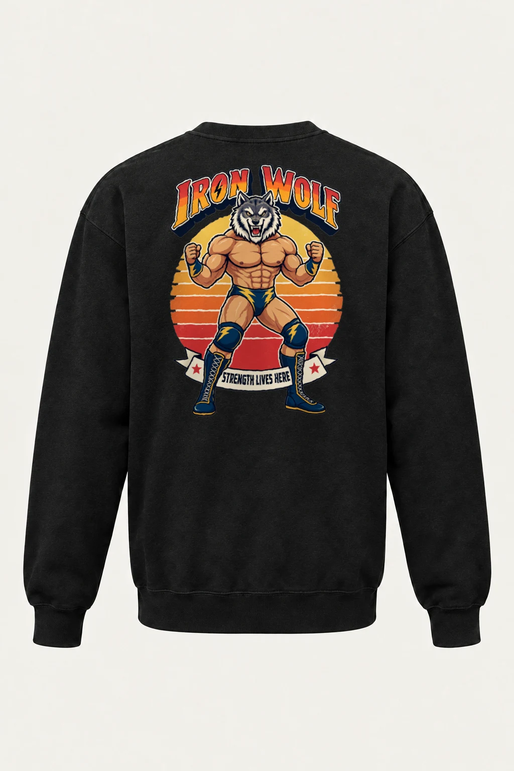 "Iron Wolf Strength" Heavy Blend Unisex Crewneck Sweatshirt | Gildan 18000