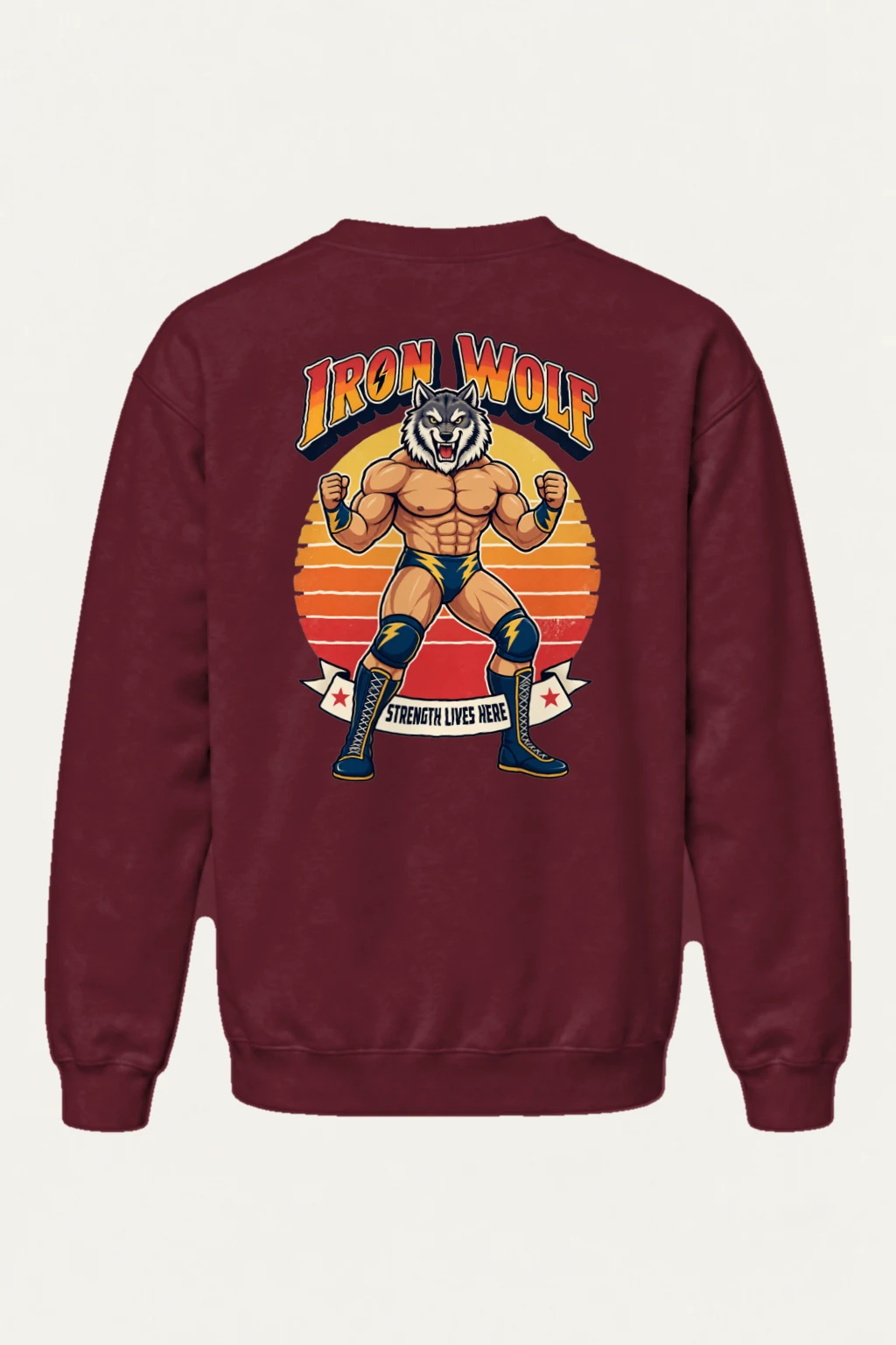 "Iron Wolf Strength" Heavy Blend Unisex Crewneck Sweatshirt | Gildan 18000