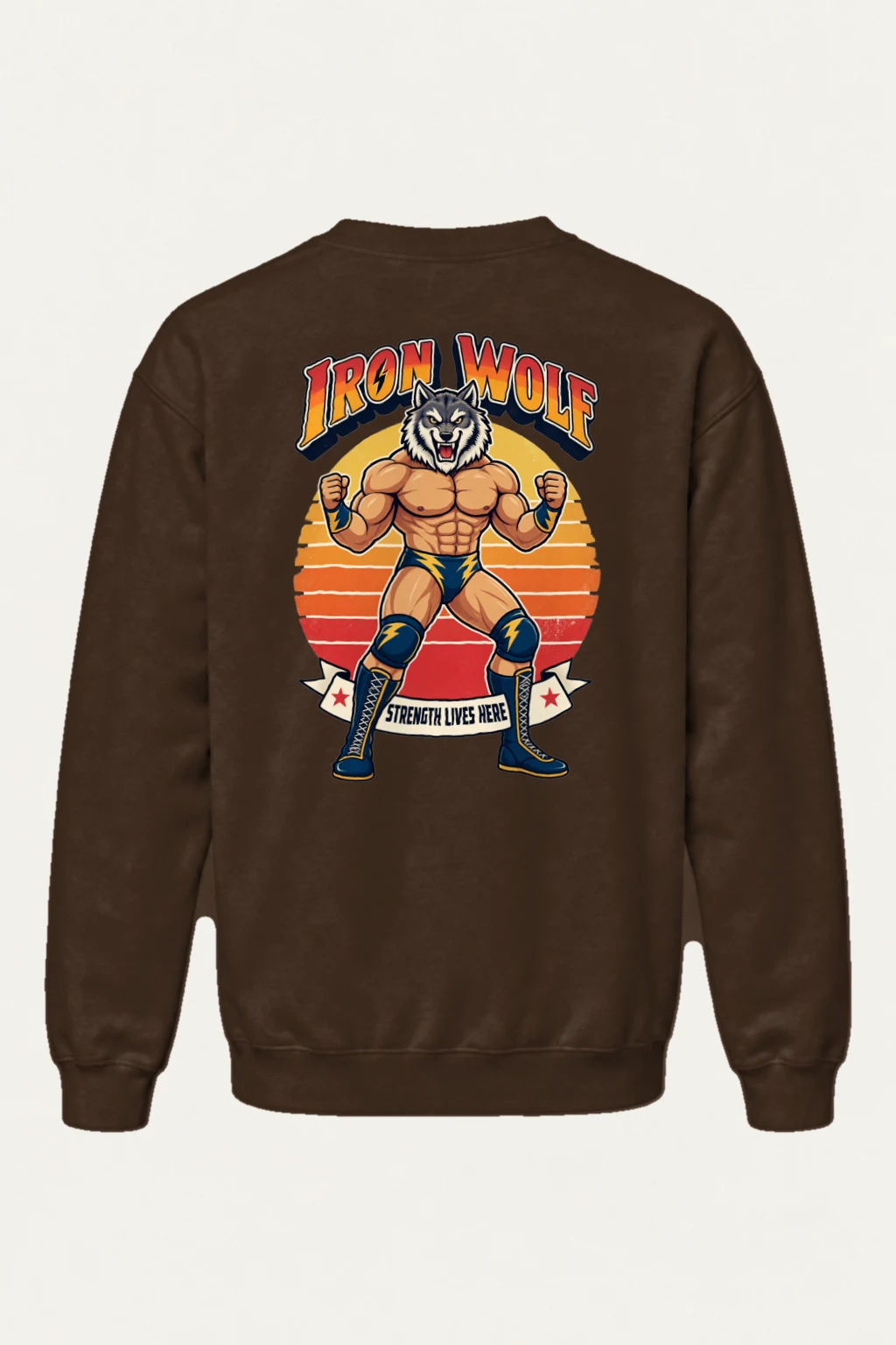 "Iron Wolf Strength" Heavy Blend Unisex Crewneck Sweatshirt | Gildan 18000