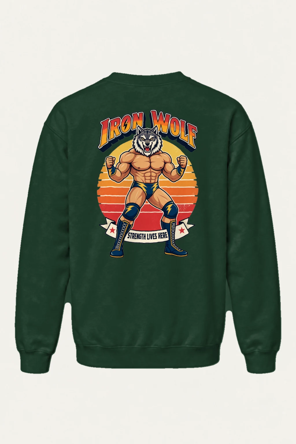 "Iron Wolf Strength" Heavy Blend Unisex Crewneck Sweatshirt | Gildan 18000