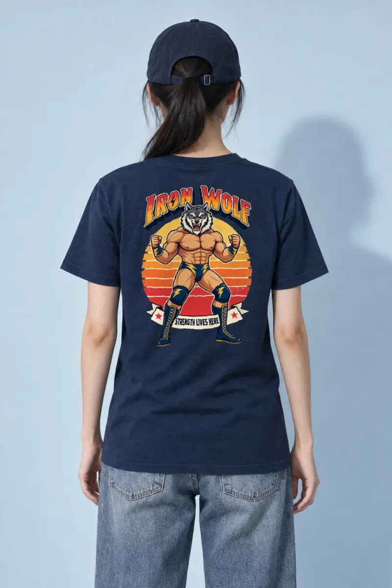 "Iron Wolf Strength" Heavyweight Unisex Crewneck T-shirt | Gildan 5000