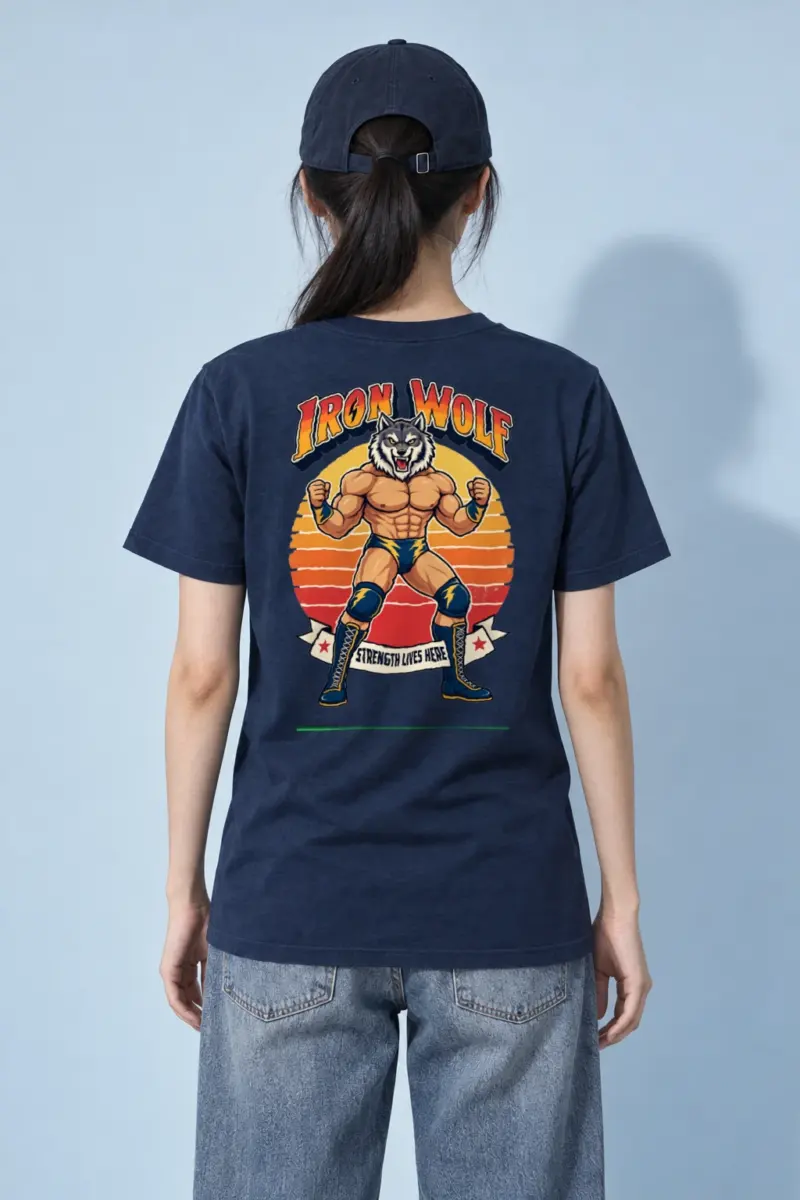 "Iron Wolf Strength" Heavyweight Unisex Crewneck T-shirt | Gildan 5000