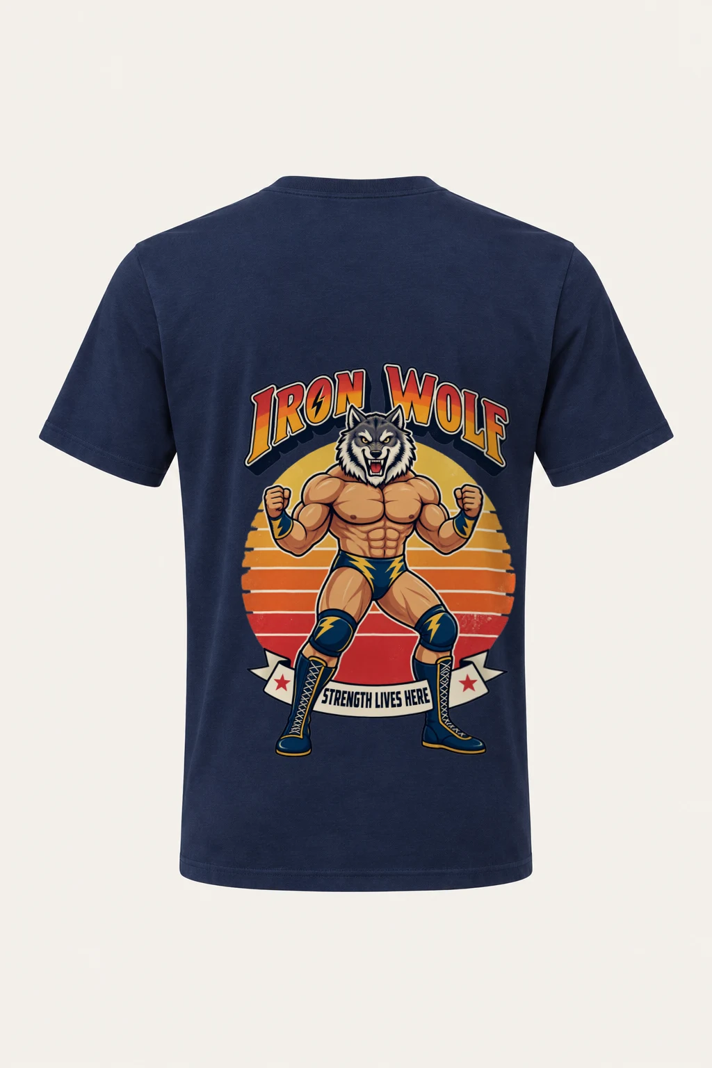 "Iron Wolf Strength" Heavyweight Unisex Crewneck T-shirt | Gildan 5000