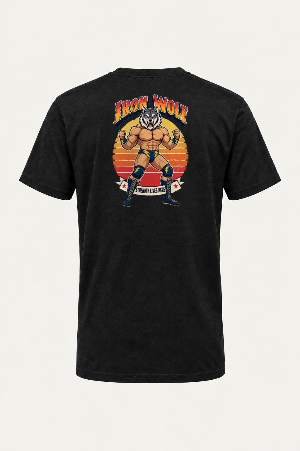 "Iron Wolf Strength" Heavyweight Unisex Crewneck T-shirt | Gildan 5000
