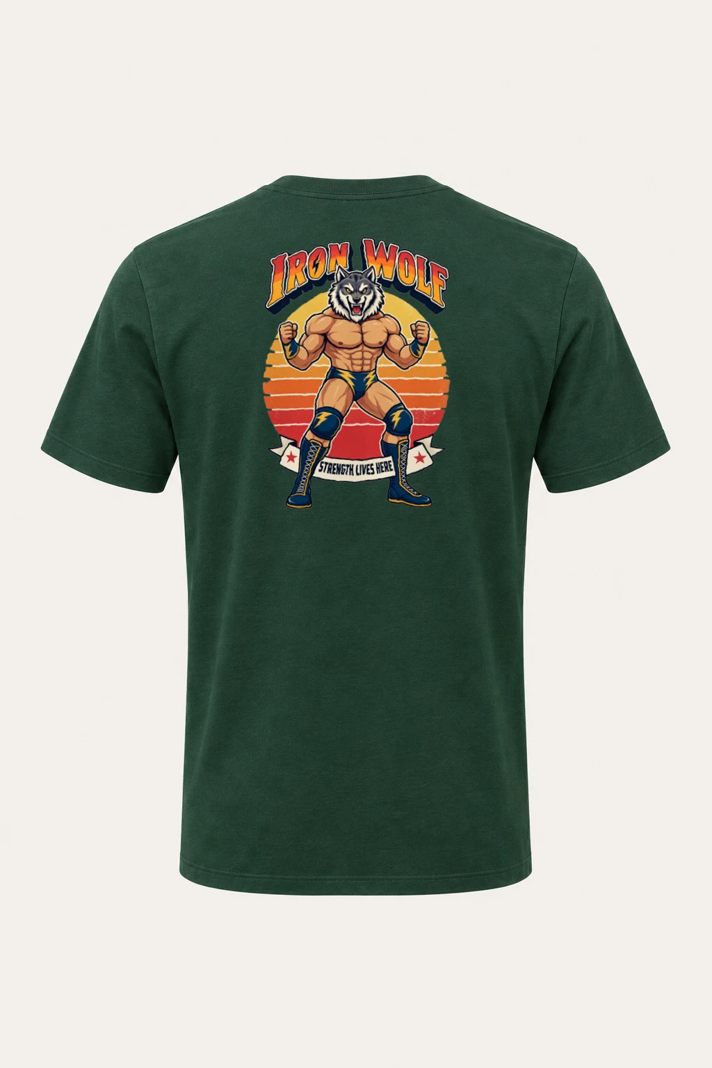 "Iron Wolf Strength" Heavyweight Unisex Crewneck T-shirt | Gildan 5000