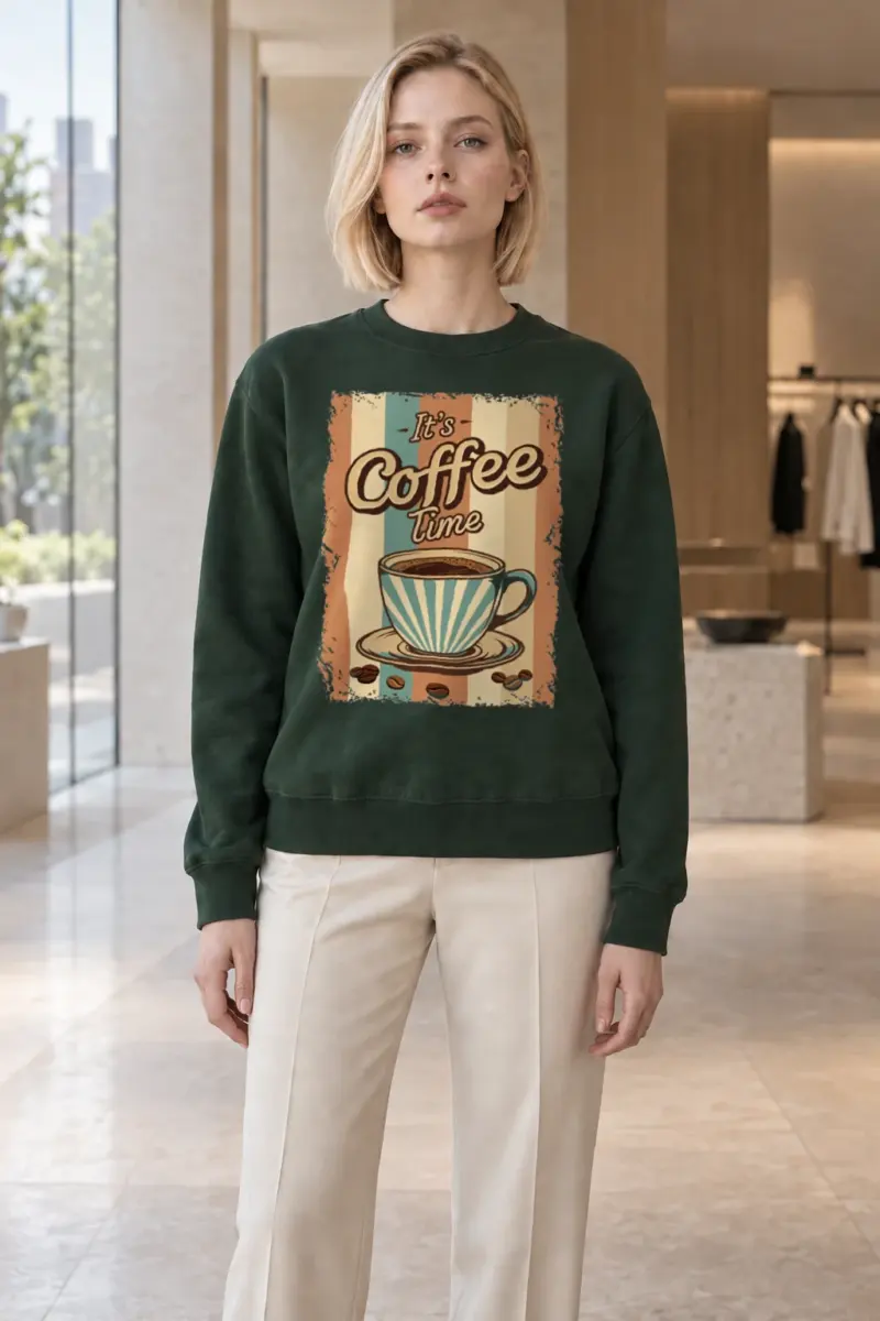 "It's Coffee Time" Heavy Blend Unisex Crewneck Sweatshirt | Gildan 18000