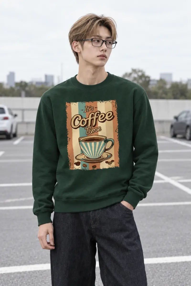 "It's Coffee Time" Heavy Blend Unisex Crewneck Sweatshirt