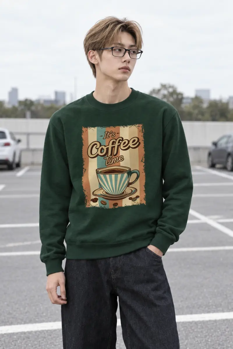 "It's Coffee Time" Heavy Blend Unisex Crewneck Sweatshirt