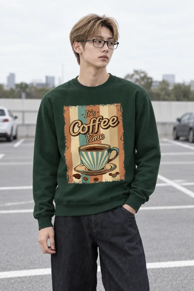 "It's Coffee Time" Heavy Blend Unisex Crewneck Sweatshirt