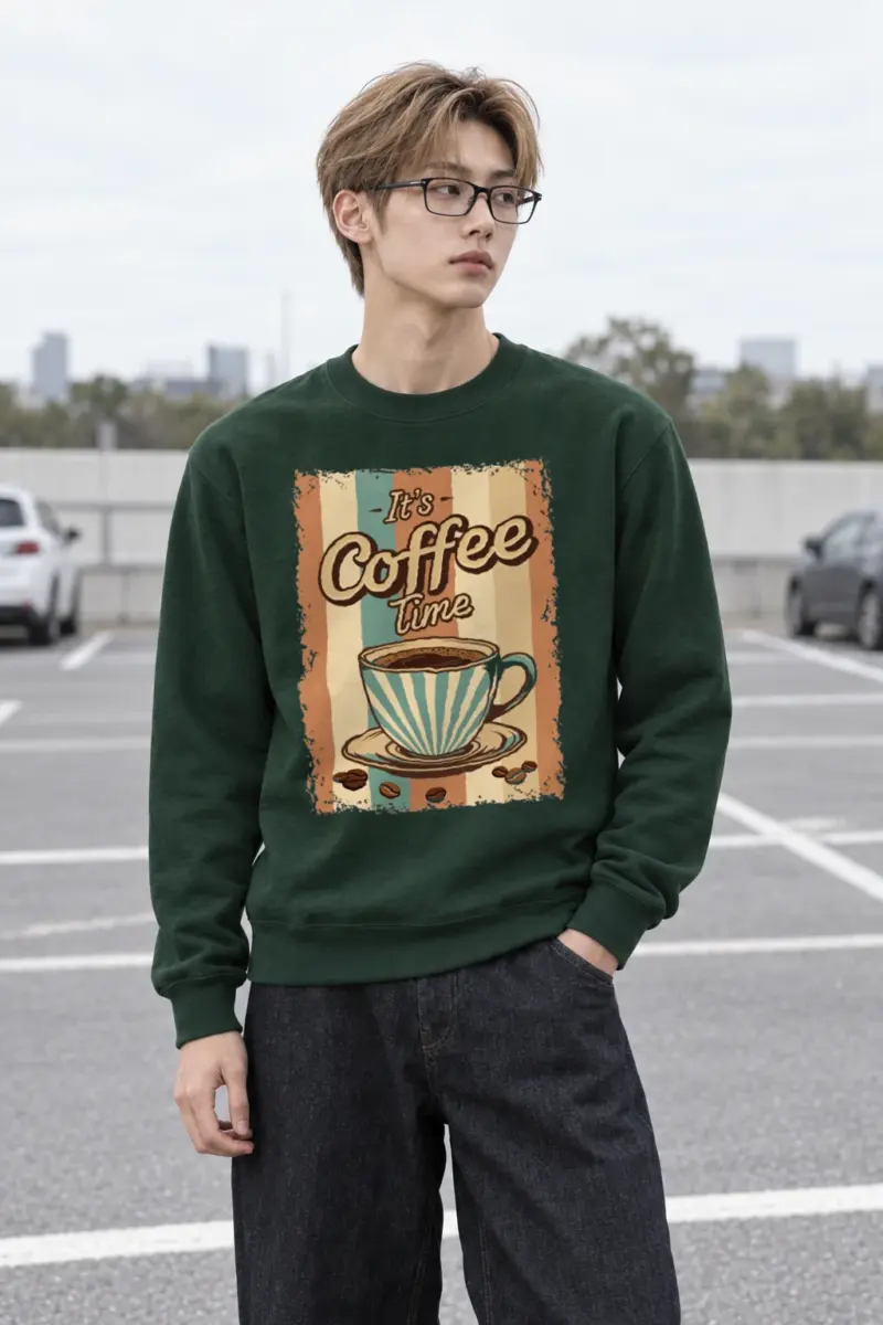 "It's Coffee Time" Heavy Blend Unisex Crewneck Sweatshirt
