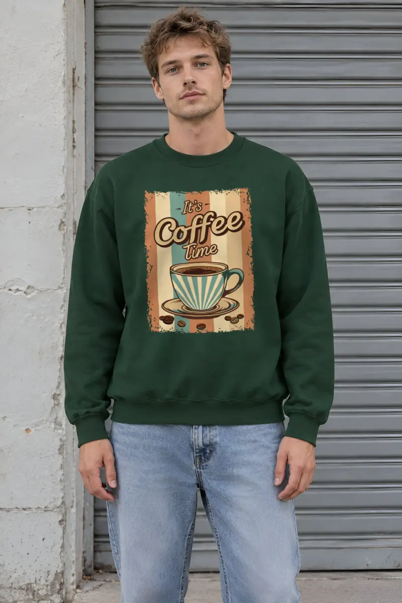 "It's Coffee Time" Heavy Blend Unisex Crewneck Sweatshirt