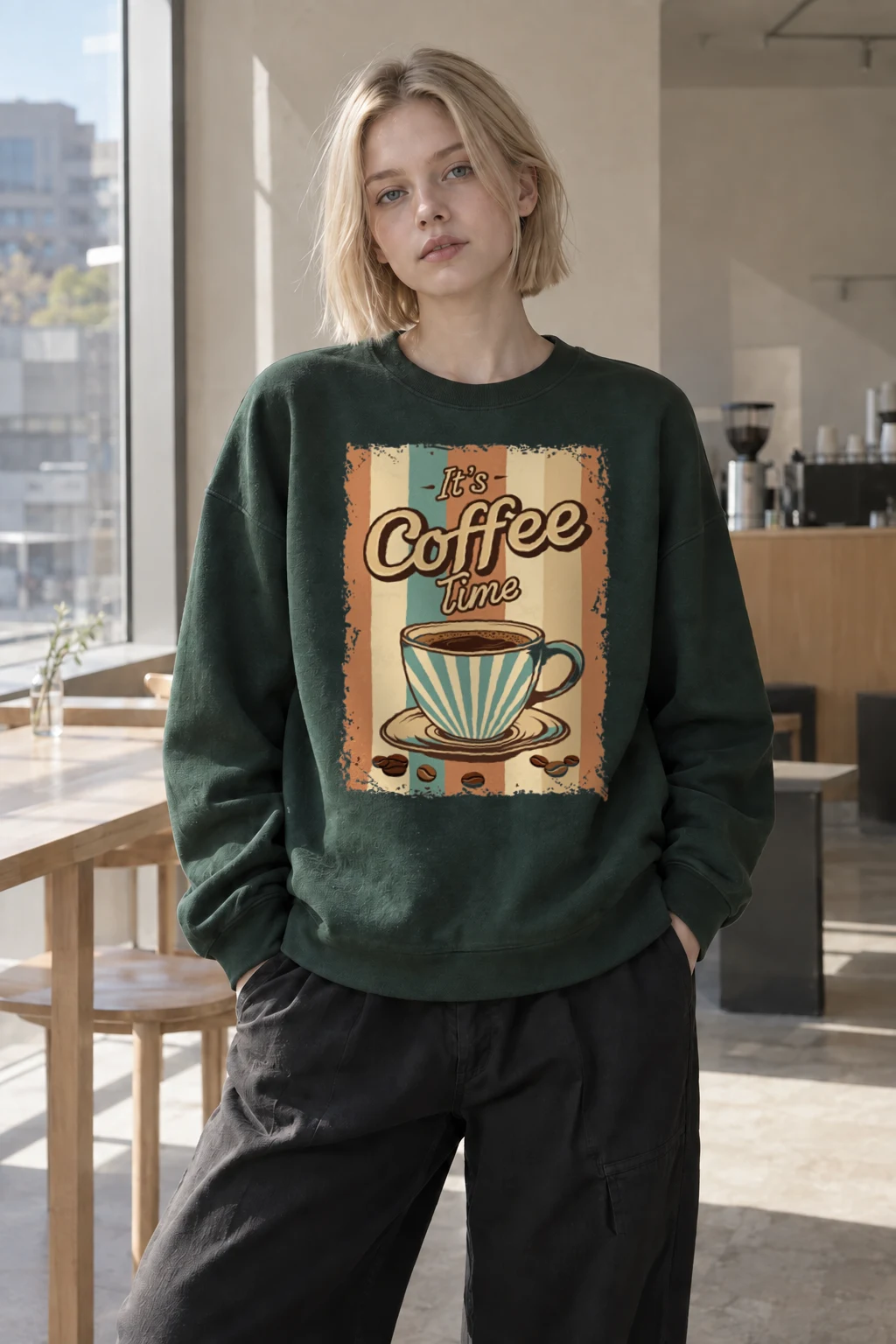 "It's Coffee Time" Heavy Blend Unisex Crewneck Sweatshirt | Gildan 18000