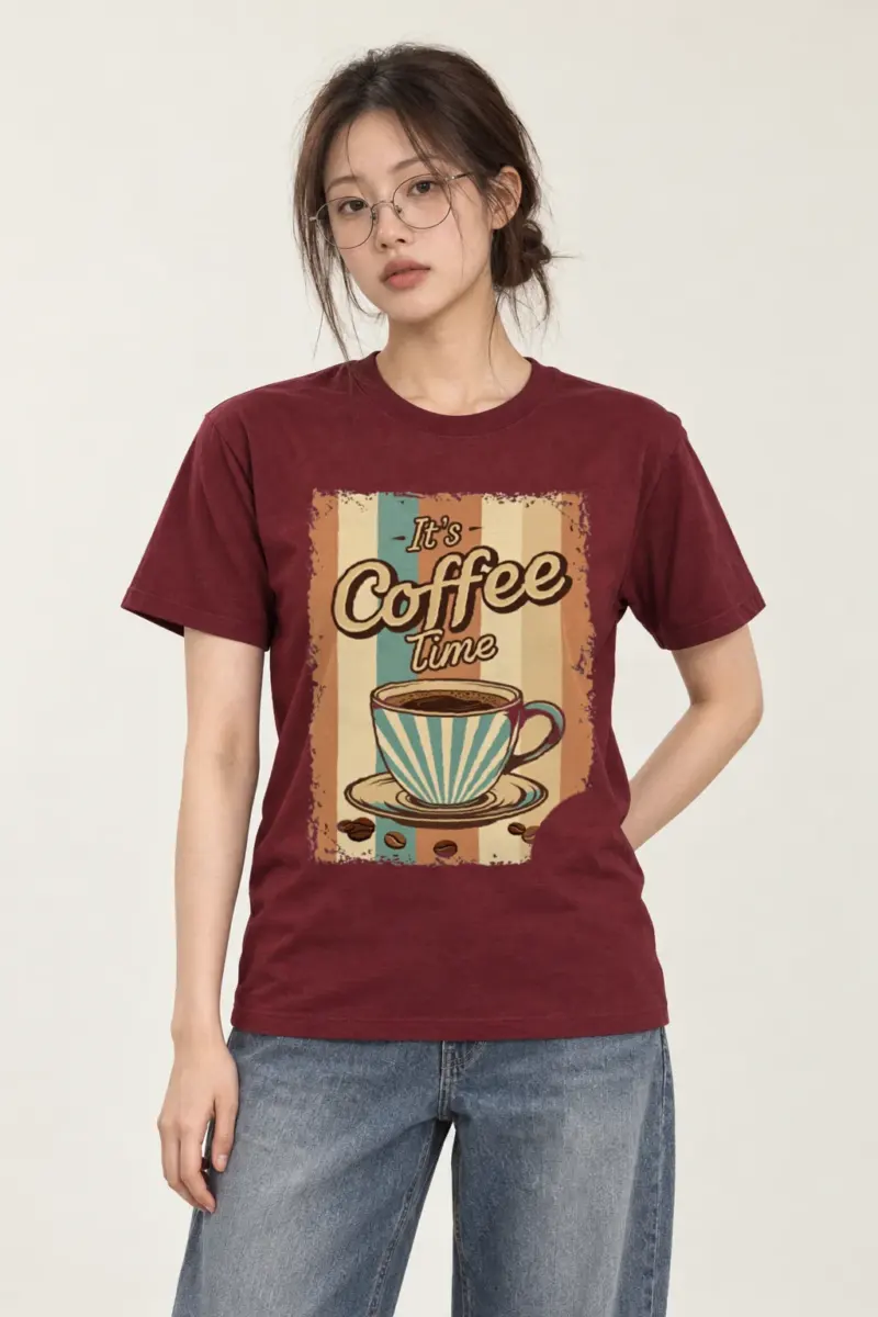 "It's Coffee Time" Heavyweight Unisex Crewneck T-shirt