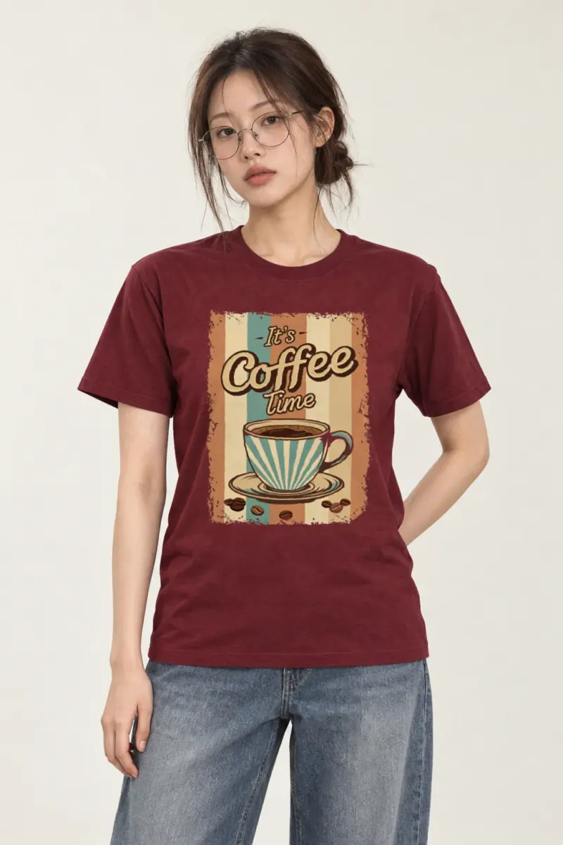 "It's Coffee Time" Heavyweight Unisex Crewneck T-shirt