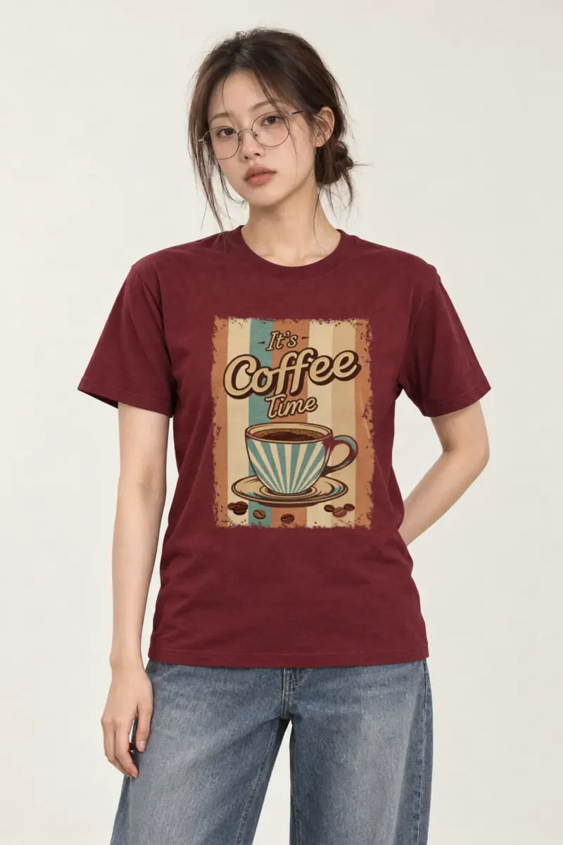 "It's Coffee Time" Heavyweight Unisex Crewneck T-shirt